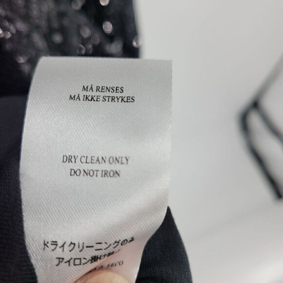 byTiMo Sequined Cocktail Puff Sleeve Mini Dress L Black Open Back Statement - Picture 15 of 16